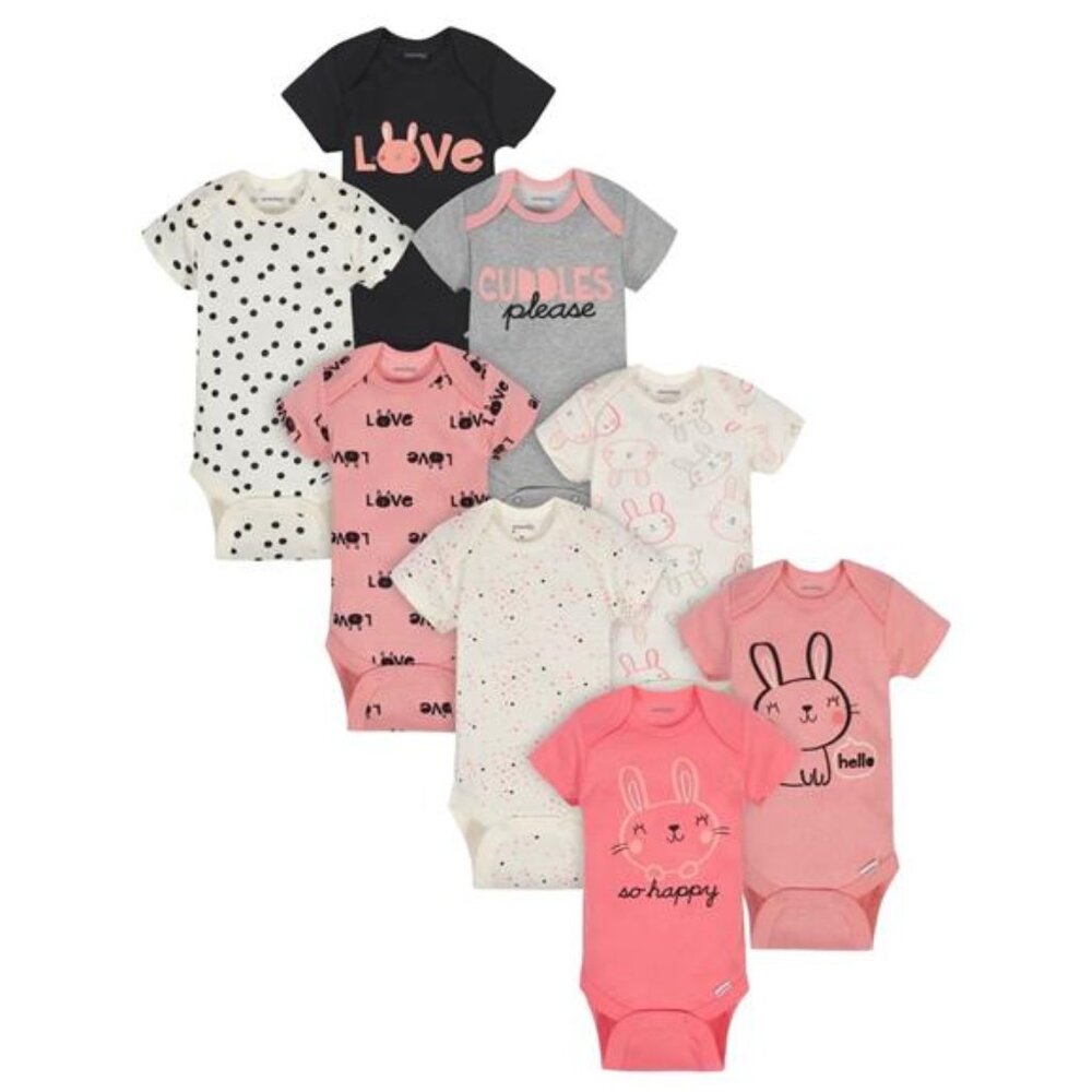 Onesies Baby Girl Bodysuits, 8-Pack, Sizes Newborn - 12 Months